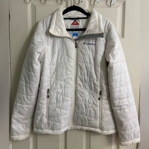 Columbia White Omni-Shield Quilted Puff Zip Jacket